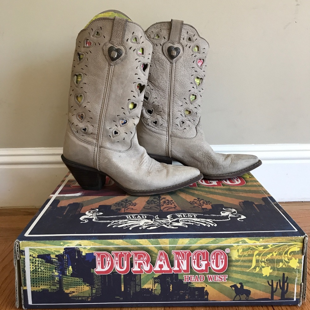 Durango Crush Heart leather cut out boots size 6.5